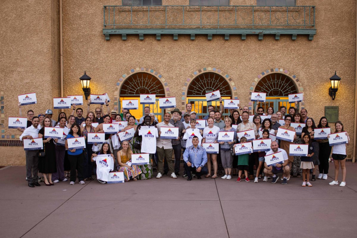 A packed pavilion at City Park for the Reyes for Denver campaign kickoff